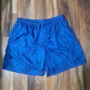 NWOT Blue Patterned Mens Swim Trunks